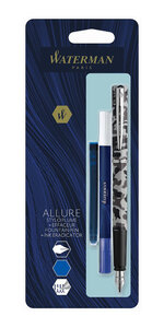 WATERMAN Graduate Allure Stylo plume, Camouflage, plume fine, cartouche encre bleue, effaceur-réécriveur, blister