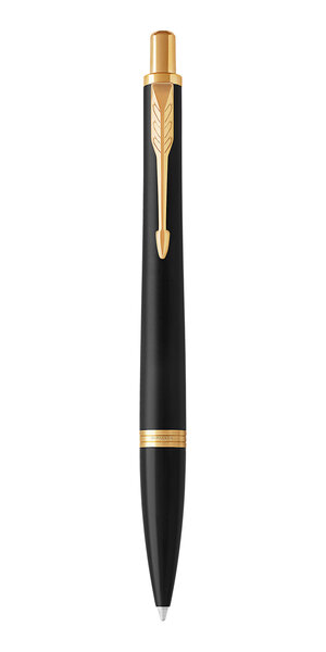 PARKER Urban - Stylo-bille, noir mat , pointe moyenne, attributs dorés, recharge bleue