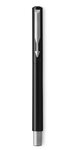 PARKER Vector stylo plume, noir avec attributs chromés, pointe fine, encre bleue, coffret cadeau