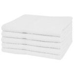 vidaXL Serviette de douche 5 pcs Coton 360 g/m² 70 x 140 cm Blanc