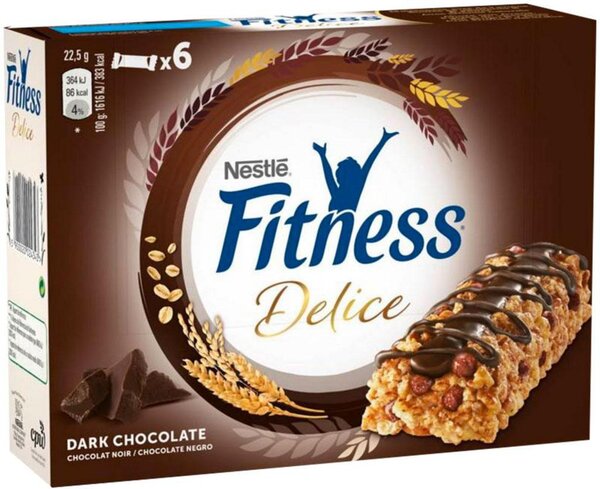 Nestlé Fitness Fitness Barre Délice Chocolat Noir 135g (lot de 3)