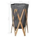 vidaXL Panier à linge pliable Gris Bois et tissu