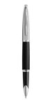 WATERMAN Carene stylo bille, en cuir noir, attributs palladium, recharge noire pointe moyenne, en écrin