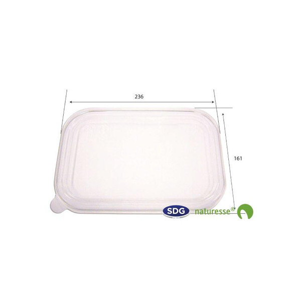 Couvercle en PLA Biodégradable Transparent pour Barquette 12859 et 12861 - SDG - Lot de 390 - Acide polyactique (PLA)