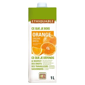 bouteilles Jus d'orange Brésil Commerce Equitable 1L (Lot de 10)