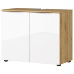 Germania Armoire de sous-lavabo GW-Avino 34x70x58 cm Blanc et chêne