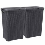 Curver Ensemble de paniers à linge Style 2 pcs 60 L Anthracite
