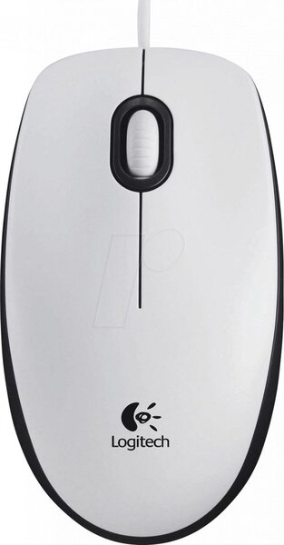Souris filaire Logitech B100 Optical USB (Blanc)
