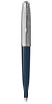 PARKER 51 Stylo Bille, Résine Bleu nuit et  Capuchon inox poli, Recharge noire pointe moyenne, Coffret cadeau