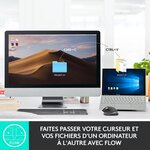 LOGITECH Souris Darkfield MX Master 3 - Bluetooth/Radio Fréquence - USB - 7 Boutons - Gris Moyen