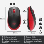 LOGITECH - Souris sans fil M190 Rouge