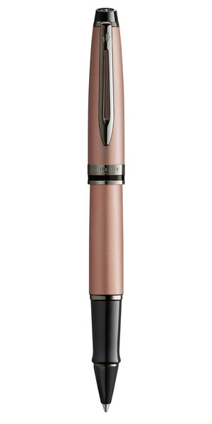 WATERMAN Expert Stylo roller, Or rose Métallisé, recharge noire pointe fine, Coffret cadeau