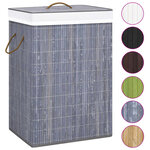 vidaXL Panier à linge Bambou Gris 72 L