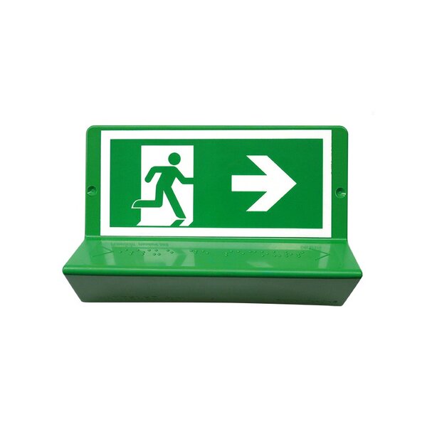 Signalisation en braille "évacuation à droite"