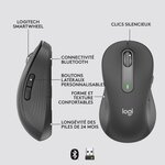 Souris Sans Fil Logitech Signature M650 L - Gauche - Pour Mains Larges, Silencieuse, Bluetooth, Boutons Programmables - Graphite