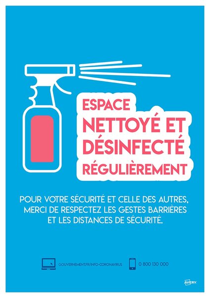 2 Affiches adhésives amovibles - Espace nettoyé