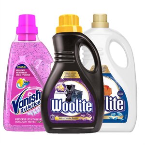 Pack Lessive Liquide Tous Textiles 1,5L + Woolite Lessive Liquide Noirs et Foncés 1,5... WOOLITE