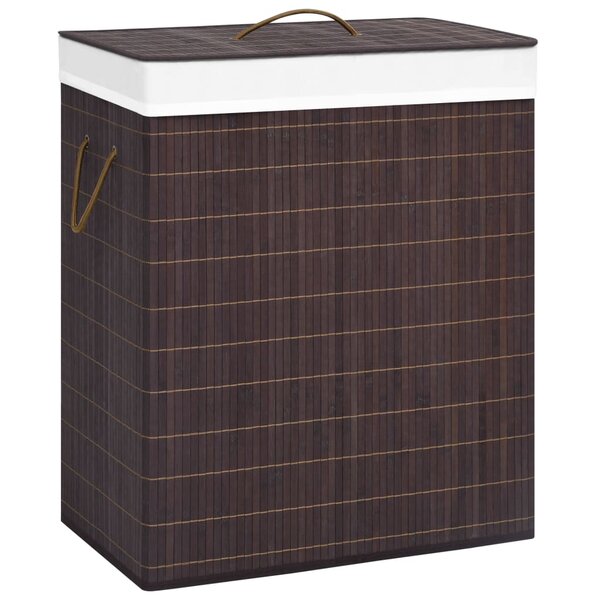 vidaXL Panier à linge Bambou Marron 100 L
