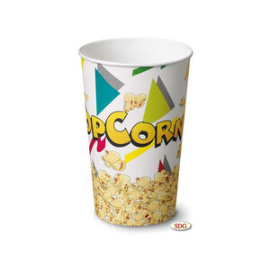 Pot Pop-Corn en Carton 1390 ml - SDG - Lot de 500 - Carton biodégradable
