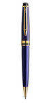 WATERMAN Expert stylo bille, bleu profond, pointe moyenne, attributs dorés, recharge bleue, écrin