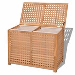vidaXL Coffre de blanchisserie Bois massif de noyer 89 x 46 x 67 cm