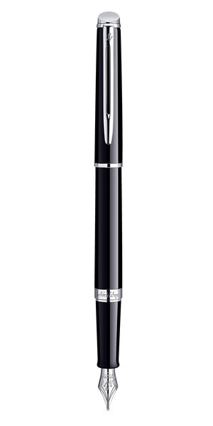 WATERMAN Hemisphere stylo plume, noir brillant, plume moyenne, attributs palladium, écrin
