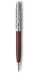 PARKER Sonnet Premium Stylo bille, métal et laque Rouge, Recharge noire pointe moyenne, Coffret cadeau