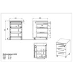 Germania Armoire sur roulettes GW-Agenda 42x49x61 cm Gris clair