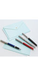 WATERMAN Hemisphere Essentiel Stylo plume, Rouge mat, attributs Chromés, plume moyenne, cartouche bleue, écrin