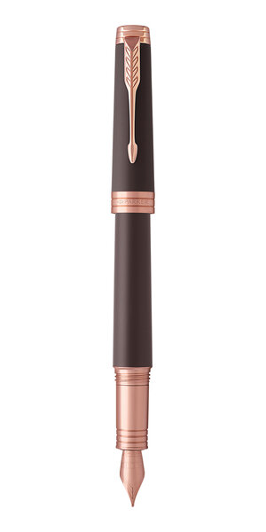 PARKER Premier Stylo-plume marron, plume moyenne et recharge d'encre noire
