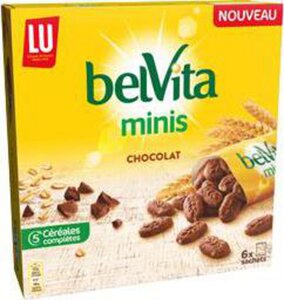 LU Belvita - Minis biscuits 5 céréales complètes chocolat la boîte de 6 sachets - 210g