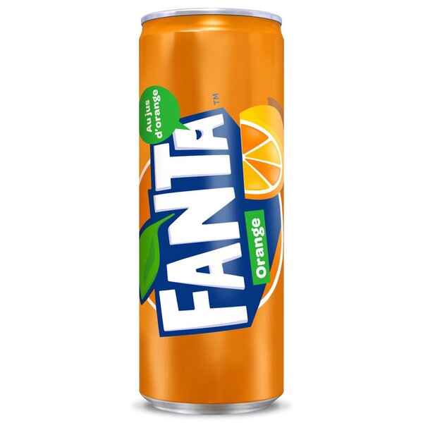 Orange, soda en canette slim de 33 cl (carton 24 x 330 millilitres)