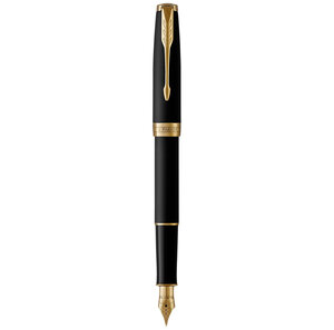 PARKER Sonnet Stylo plume noir mat, Plume moyenne, encre noire, Coffret cadeau