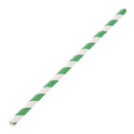 Paille biodégradable en papier Fiesta Green - Vert & blanc - Lot de 250 - Papier