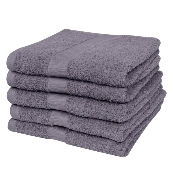 vidaXL Serviette pour sauna 5 pcs Coton 500 gsm 80 x 200 cm Anthracite