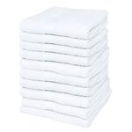 vidaXL Serviette pour invités 10 pcs Coton 500 gsm 30 x 50 cm Blanc