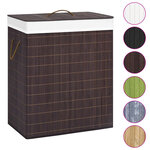 vidaXL Panier à linge Bambou Marron 100 L