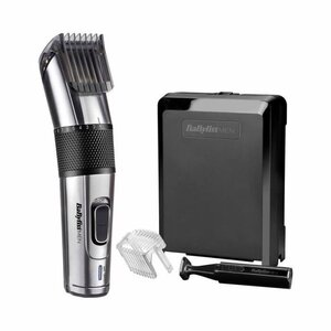 BABYLISS E977E - Tondeuse a cheveux CARBON STEEL - 26 étapes de longueur - Sans fil - Lame auto aiguisable acier inoxydable - Noir