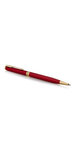 PARKER Sonnet fin stylo bille, laque rouge, attributs dorés, recharge encre noire pointe moyenne – Livré dans son écrin