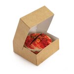 Boîte pâtissière kraft 26x26x5 cm (colis de 50)