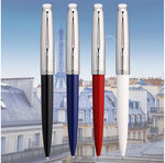 WATERMAN Emblème Stylo bille, rouge, recharge bleue pointe moyenne, Coffret cadeau