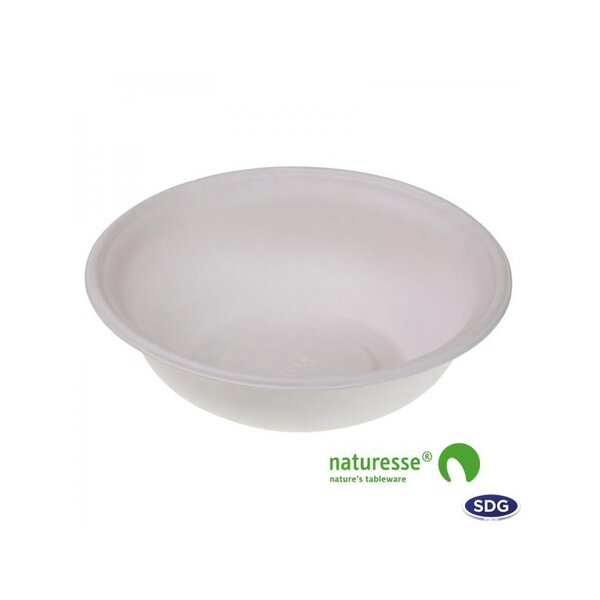 Bol Jetable Biodégradable Pulpe de Cellulose 400 ml - SDG - Lot de 500 - Pulpe de cellulose