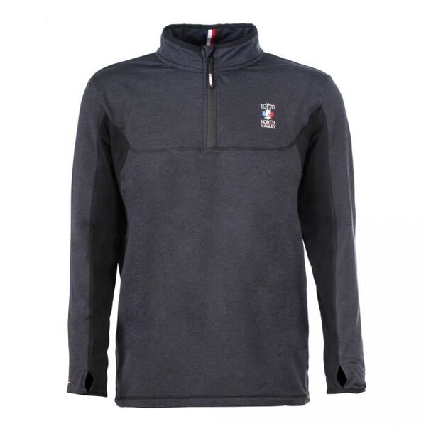 NORTHVALLEY Sweat Double Polaire 1/2 Zip Mason - Noir Chiné