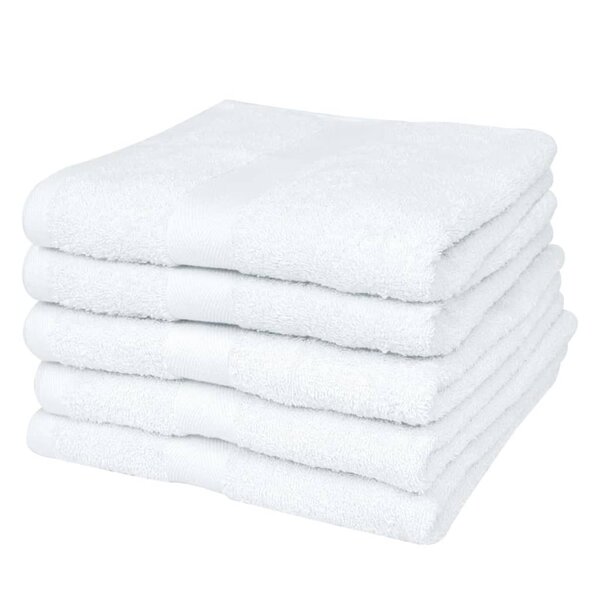 vidaXL Serviette de douche 5 pcs Coton 500 gsm 70 x 140 cm Blanc