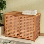 vidaXL Coffre de blanchisserie Bois massif de noyer 89 x 46 x 67 cm