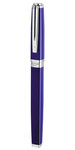 WATERMAN Exception stylo roller fin, bleu, attributs plaqué argent, recharge noire F, en écrin