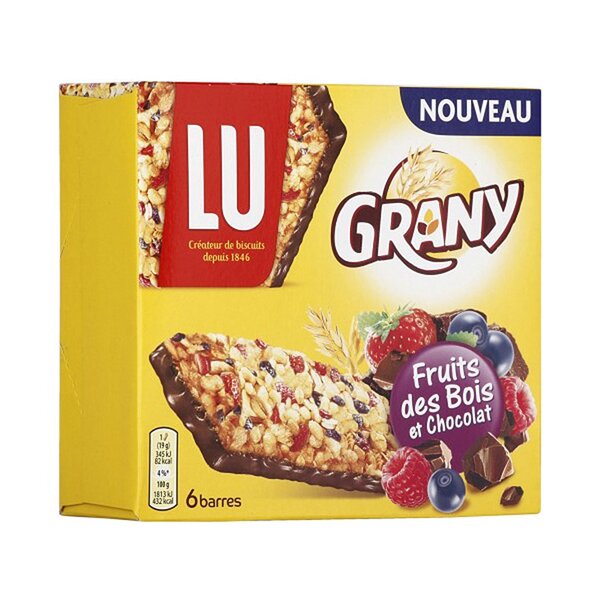 LU Grany Fruits des Bois et Chocolat 114g (lot de 6)