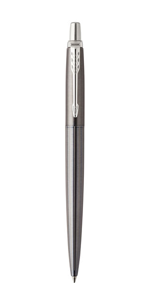 PARKER Jotter Premium - Stylo, pinstripe gris Oxford, attributs chromés, recharge noire pointe moyenne