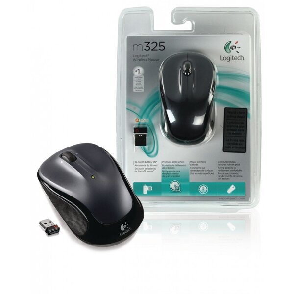 Souris sans fil gris foncé