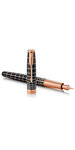 PARKER Sonnet stylo plume, ciselé chocolat, attributs or rose, plume fine 18 carats – Livré dans son écrin